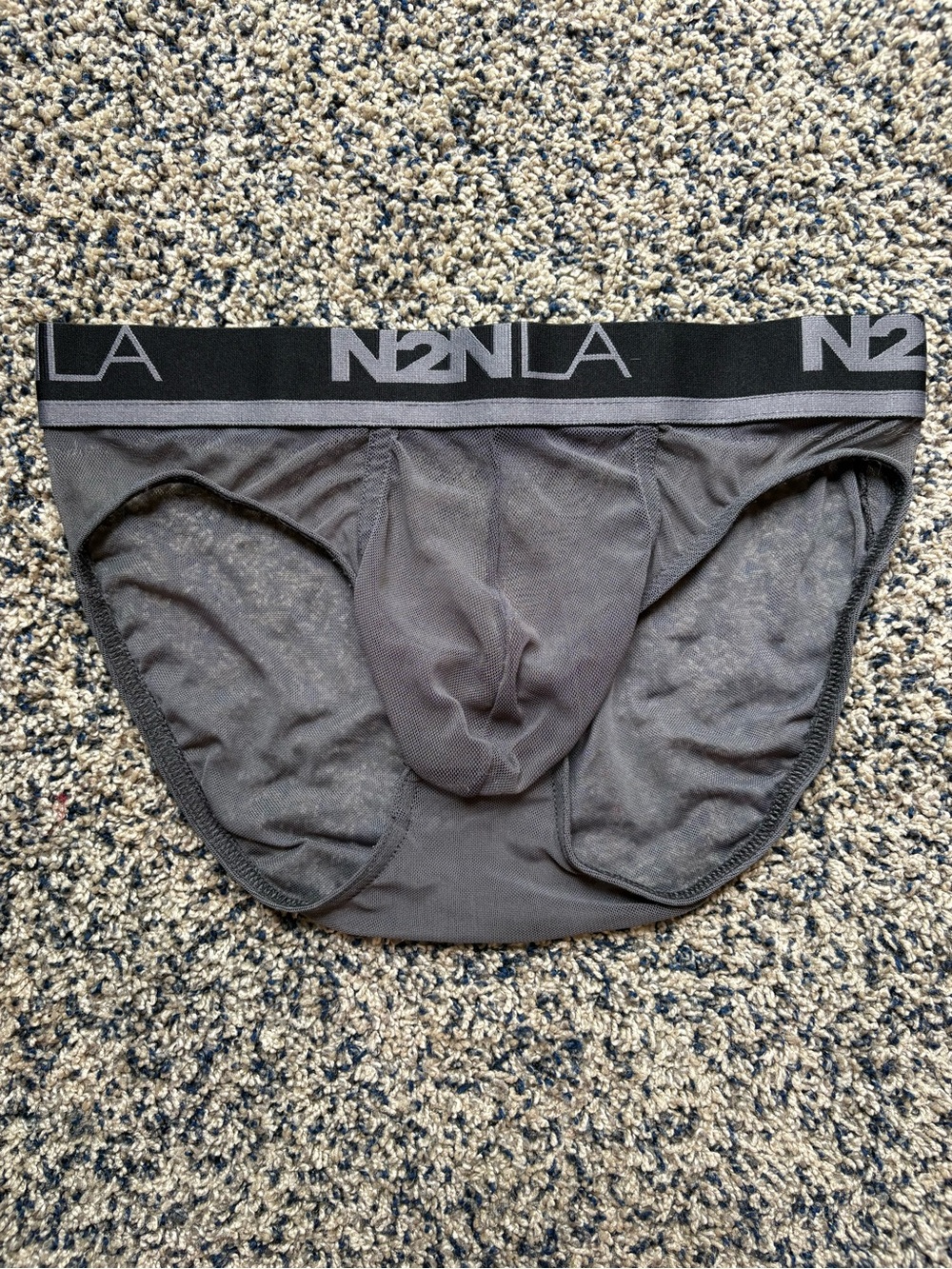 N2N Bodywear Mojave Hip Sheer Briefs - Charcoal Grey - Men's Size Small NWT